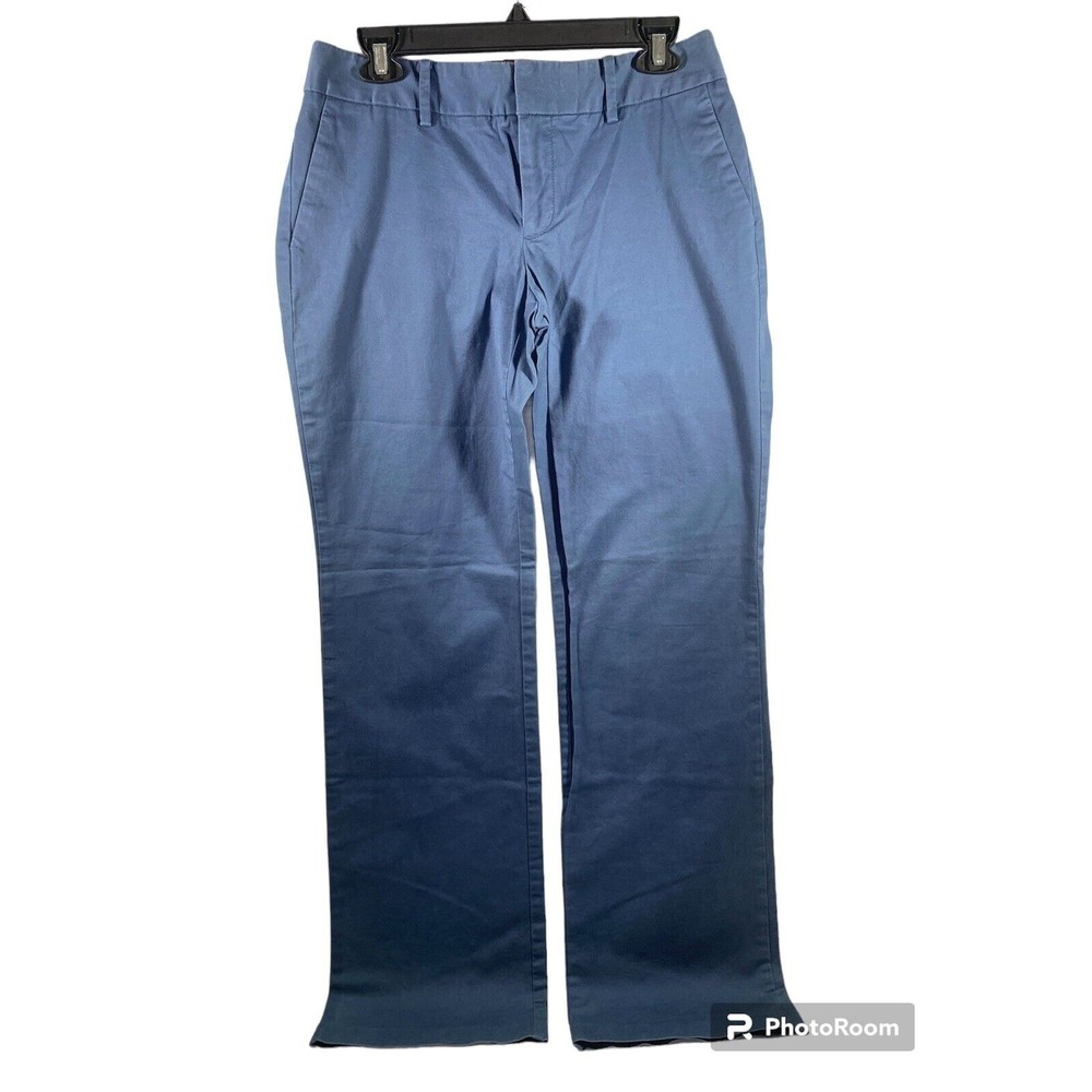 Eddie Bauer Women’s Chino Straight Low Rise Flat Front Blue Pants Size 6